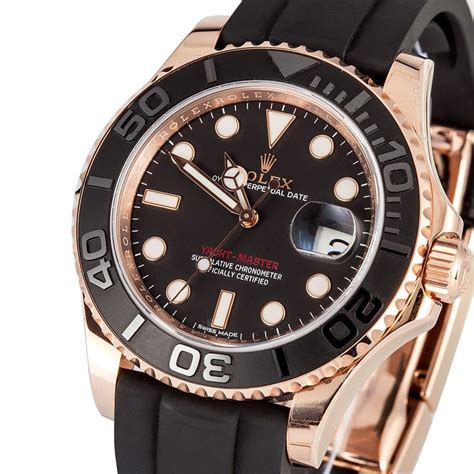 rolex yacht master rubber rose gold|Rolex yachtmaster gold price.